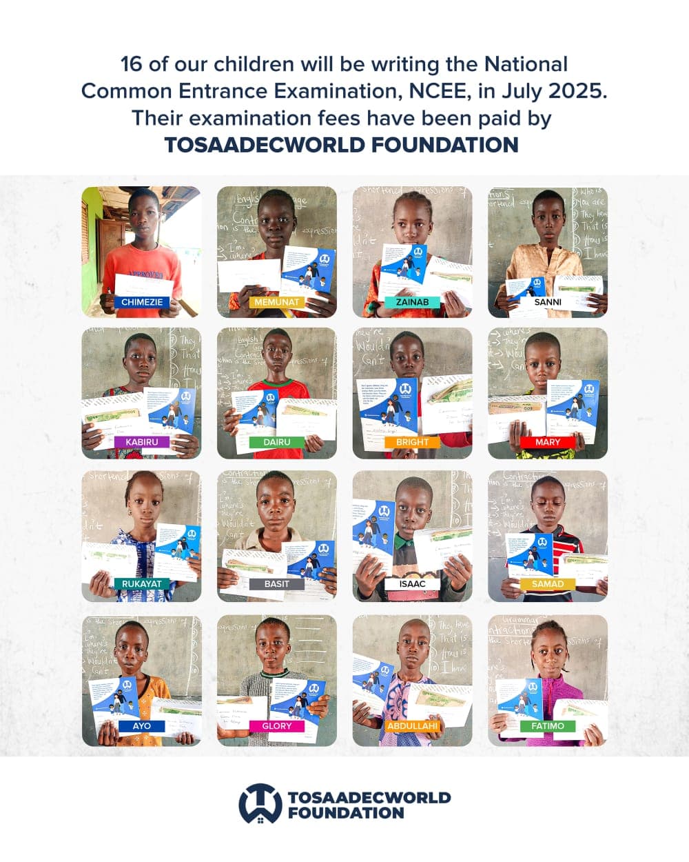 TosaadecWorld Foundation community outreach