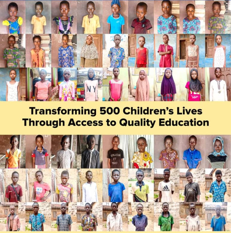 Collage of children the Foundation supports: transforming 500 children's lives through access to quality education